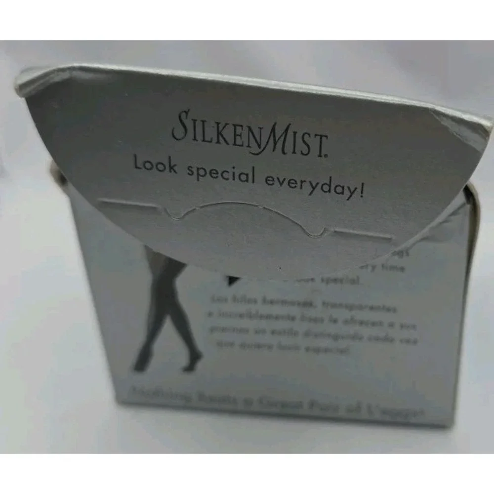 2 L'eggs Silken Mist Control Top Sheer Pantyhose Size A #20107 Black Mist